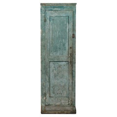 Meuble de rangement primitif suédois du 19ème siècle avec peinture originale bleu-vert