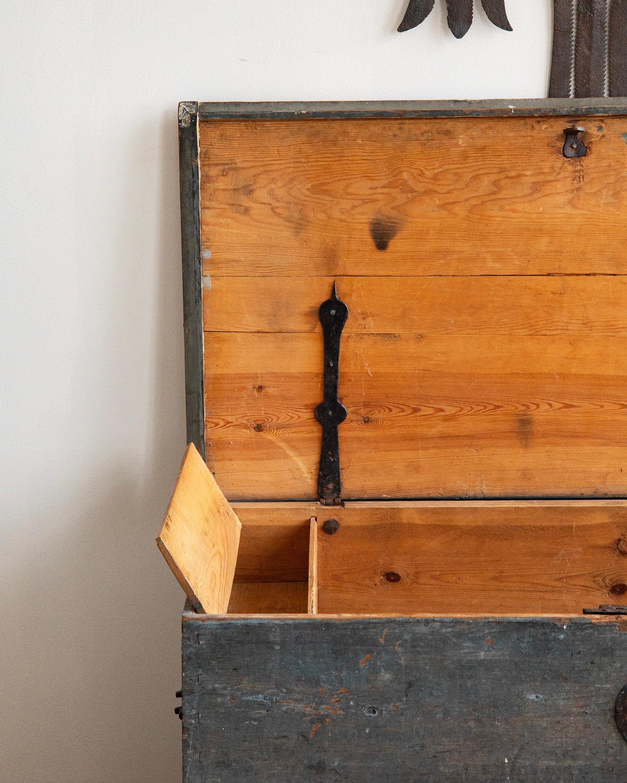 Pine 19th Century Swedish Provincial Folk Art Chest