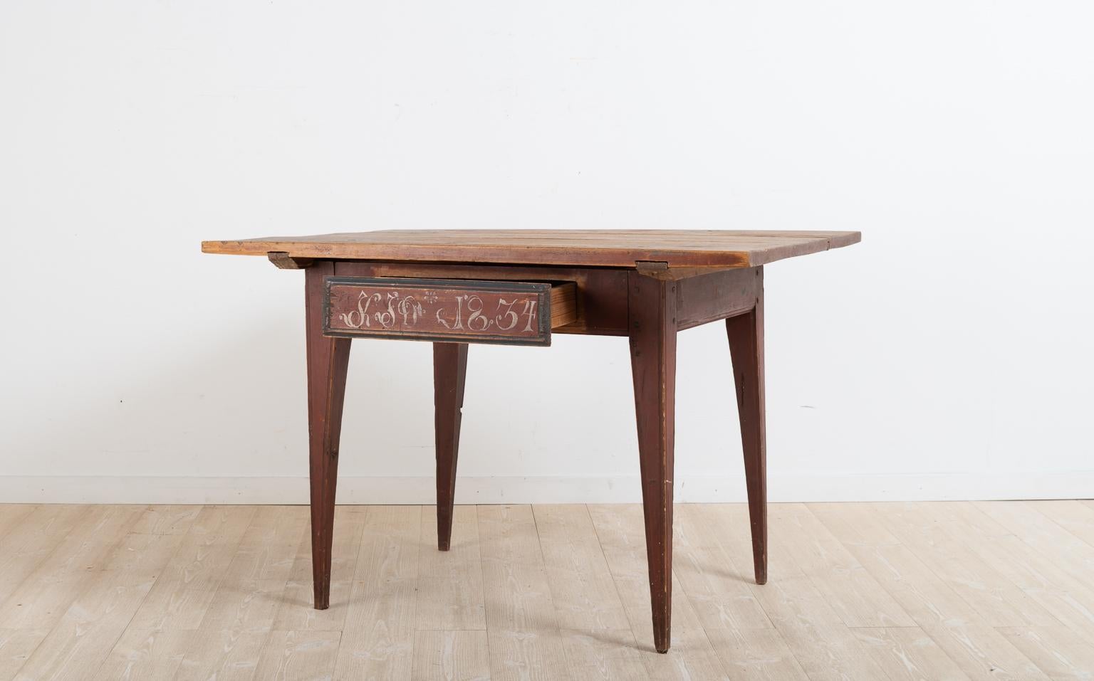 Pine 19th Century Swedish Provincial Gustavian Table For Sale
