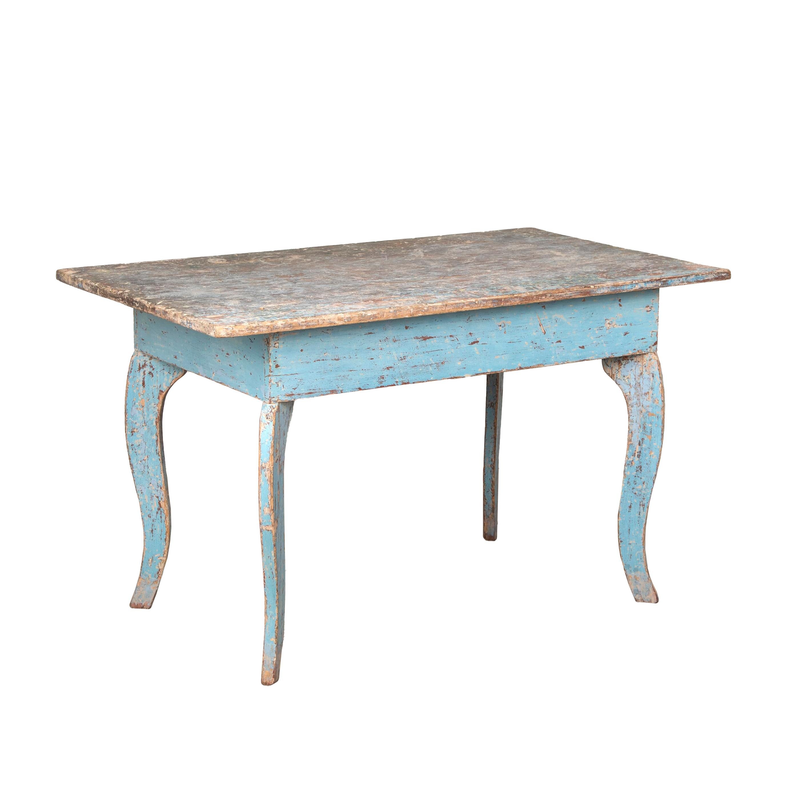 Wood 19th Century Swedish Provincial Rococo Table For Sale