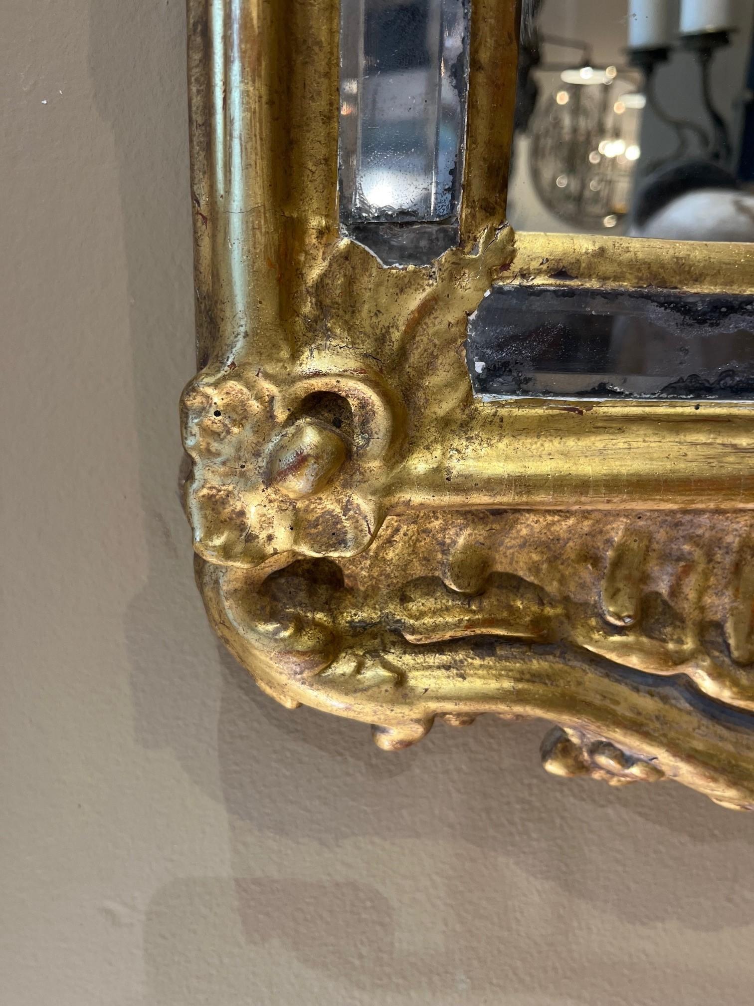 Hand-Crafted 19th Century Swedish Rococo Giltwood Mirror For Sale