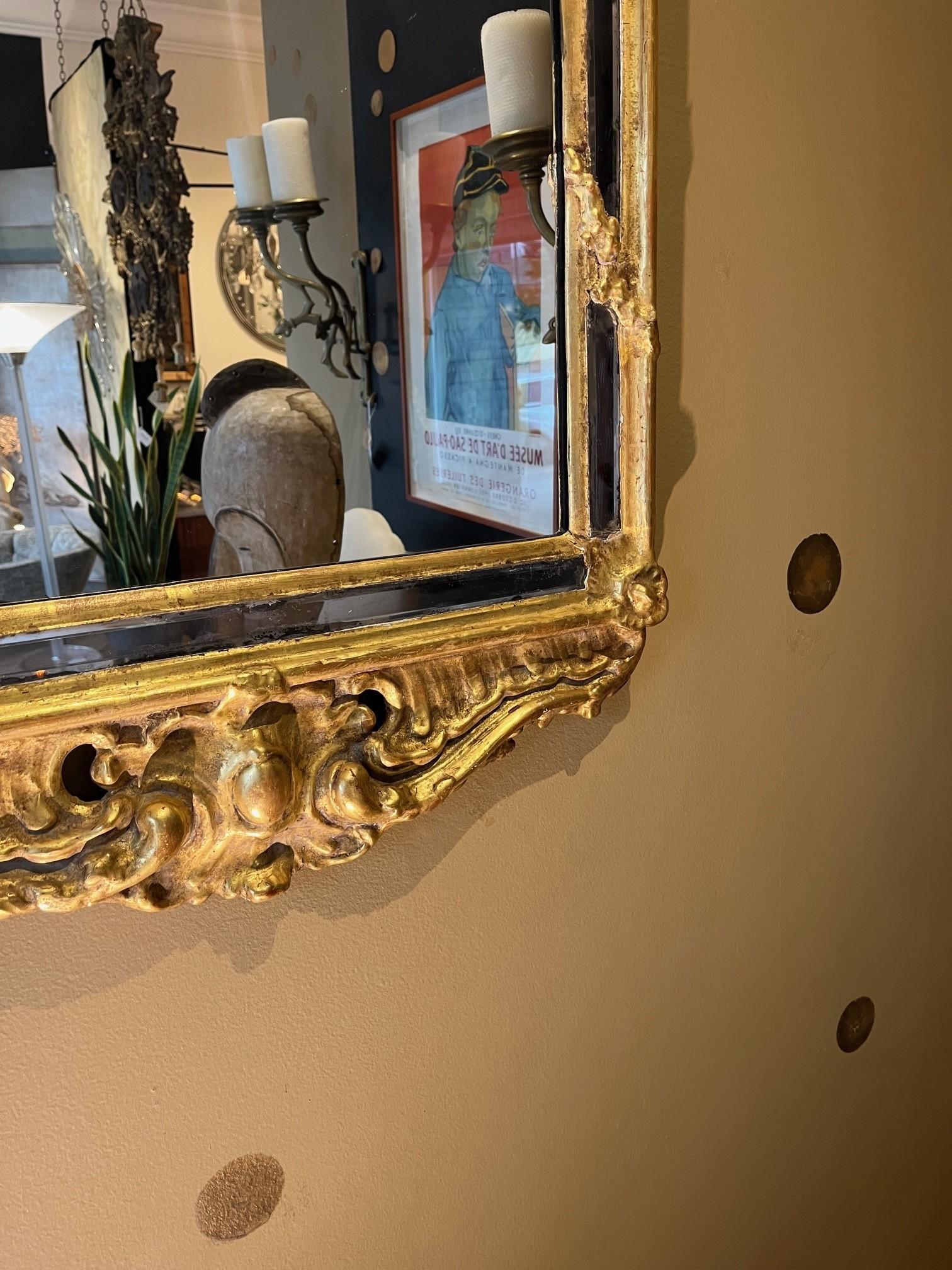 19th Century Swedish Rococo Giltwood Mirror For Sale 2