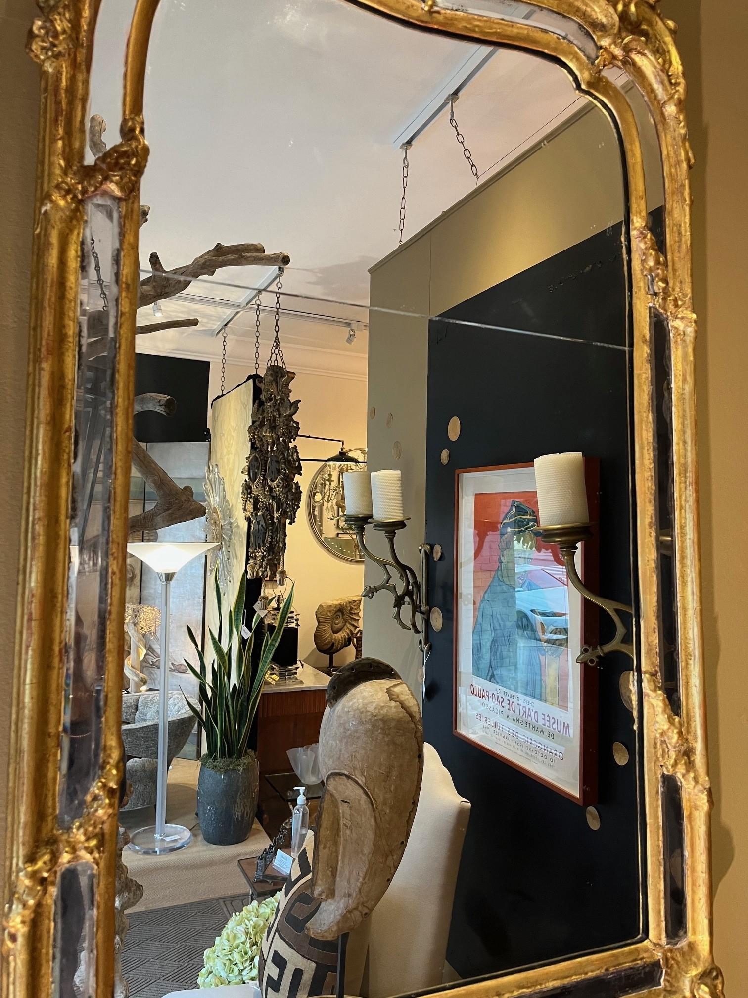 19th Century Swedish Rococo Giltwood Mirror For Sale 3