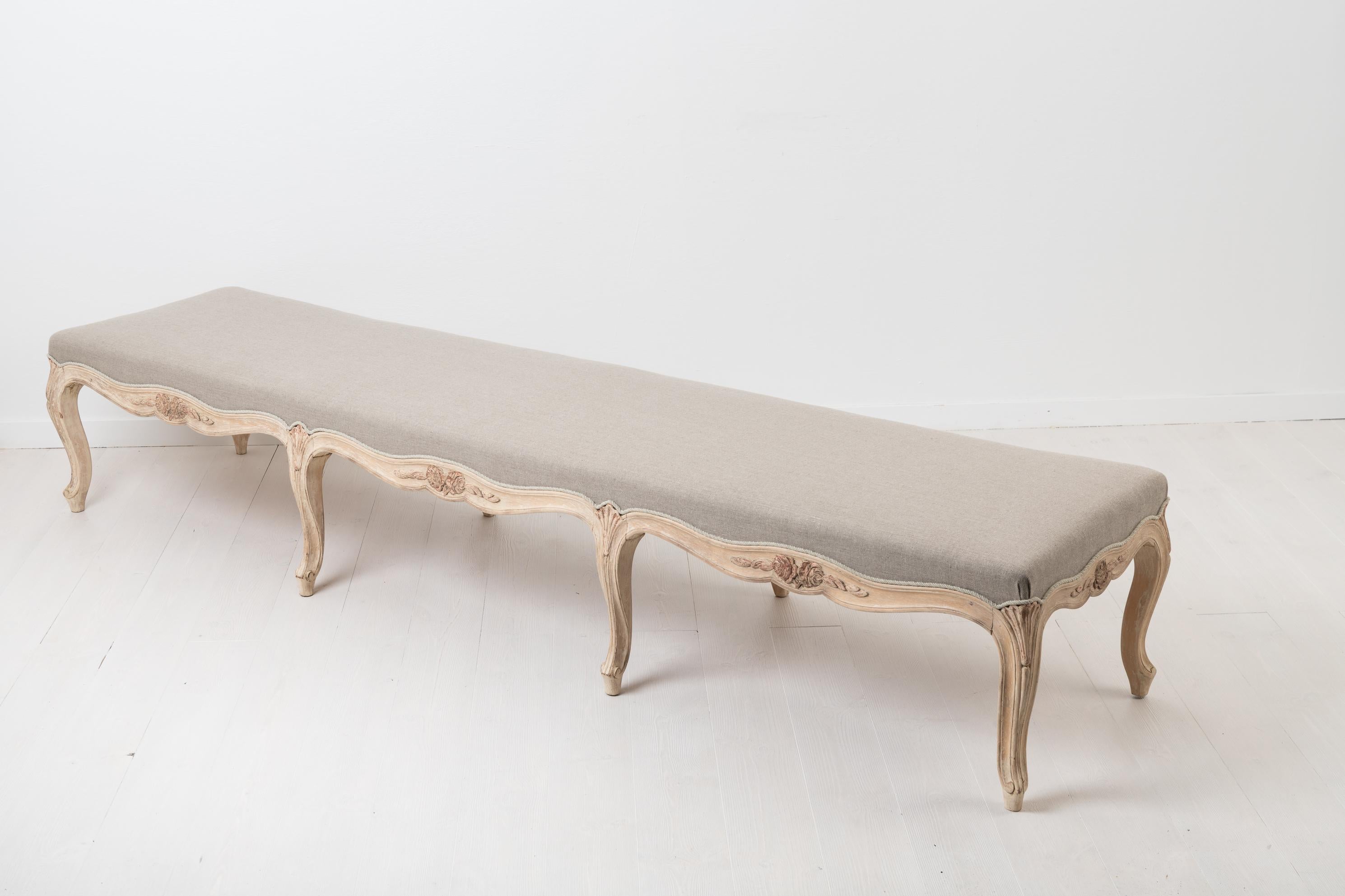 19th Century Swedish Rococo Revival Bench In Good Condition In Kramfors, SE