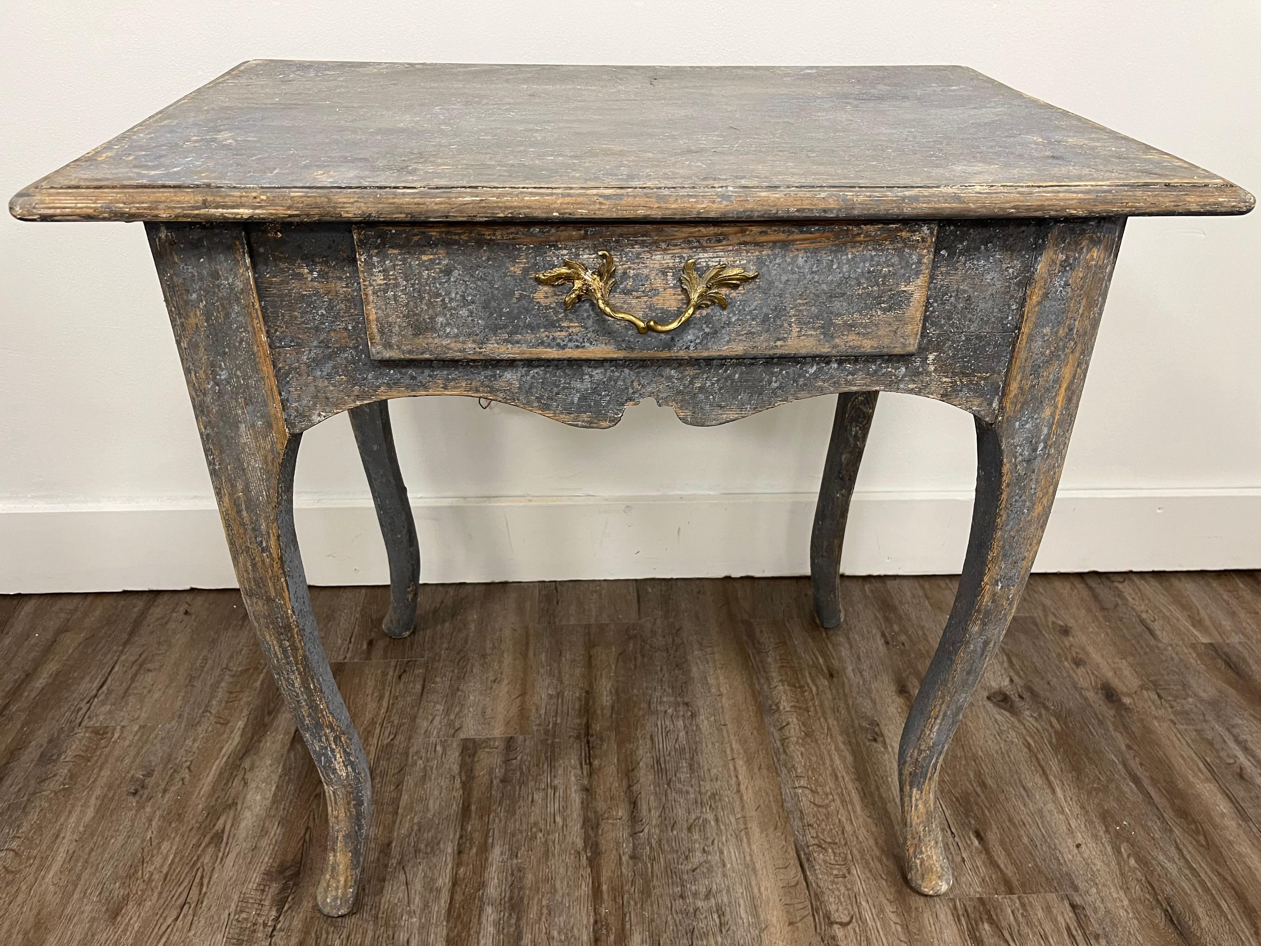 Hand-Painted 19th Century Swedish Rococo Style Console Table For Sale