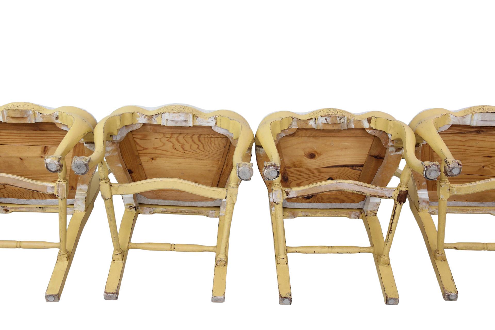 XIX secolo 19th Century Swedish Rococo-style Dining Chairs in vendita