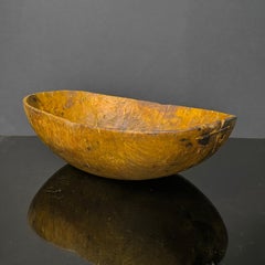 19th Century Swedish Root Bowl with Old Repair, Folk Art Carved Wood Bowl