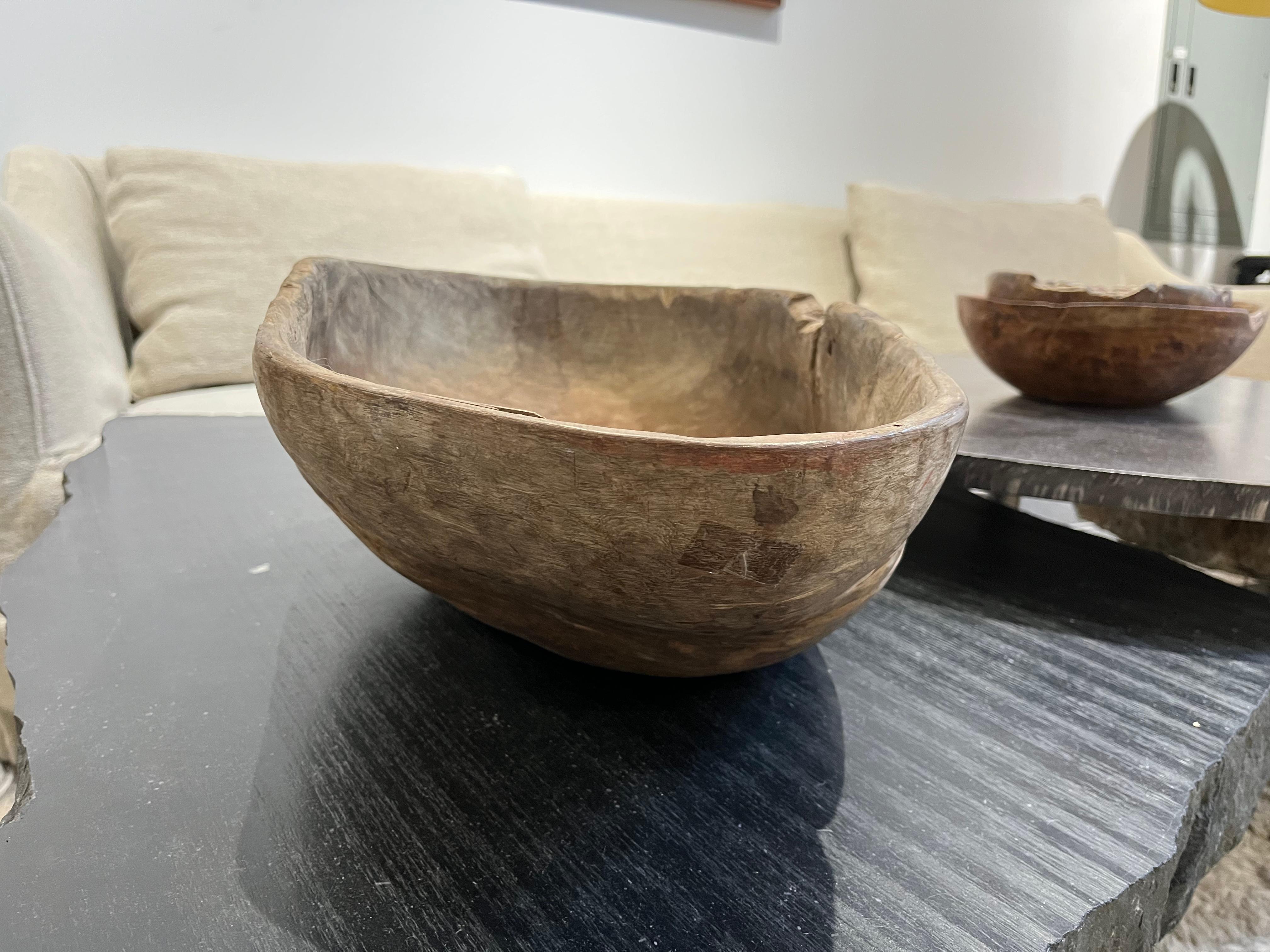Folk Art 19th Century Swedish Root Wood Bowl For Sale
