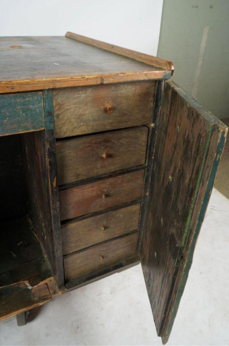 19th Century Swedish Rustic Painted Kneehole Desk For Sale at 1stDibs