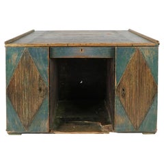 19th Century Swedish Rustic Painted Kneehole Desk