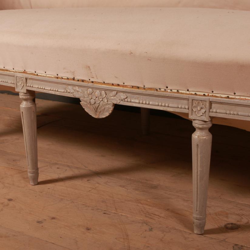 19th Century Swedish Salon Sofa and Four Chairs 3