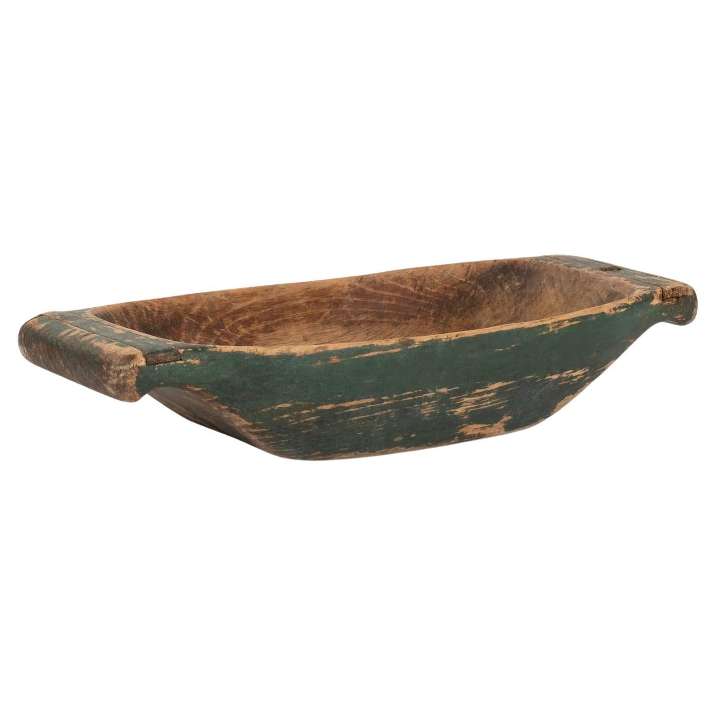19th Century Swedish Serving Trough in Early Green Paint For Sale
