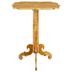 19th Century Swedish Shaped Birch Occasional Table