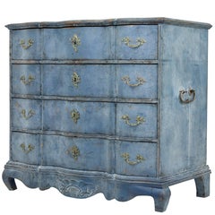19th Century Swedish Shaped Front Painted Commode of Large Proportions