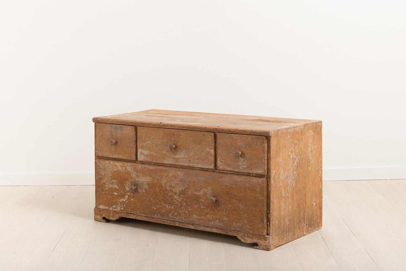 Hand-Crafted 19th Century Swedish Small Chest of Drawers