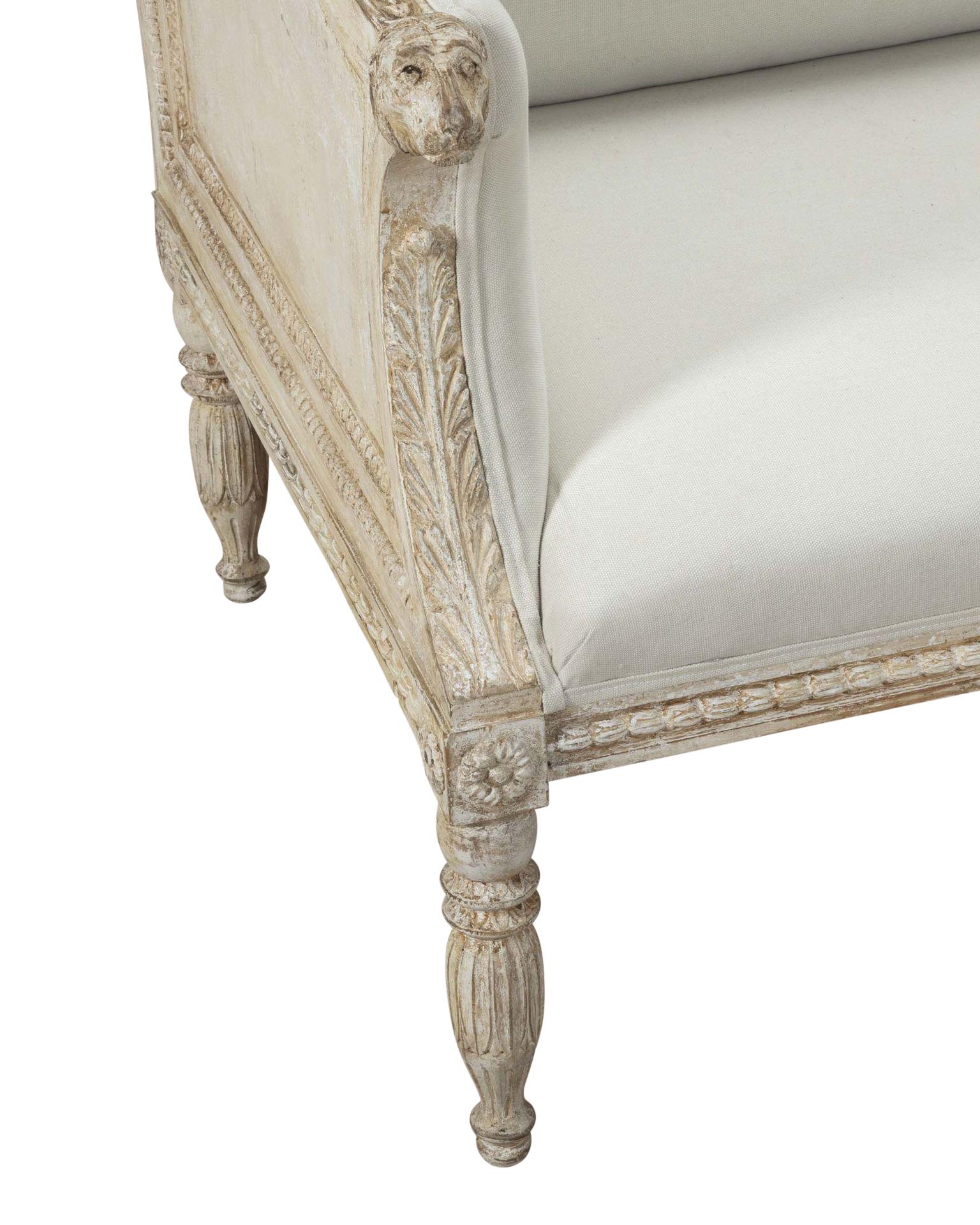 Bois Canapé suédois du XIXe siècle à la manière d'Ephraim Ståhl en vente