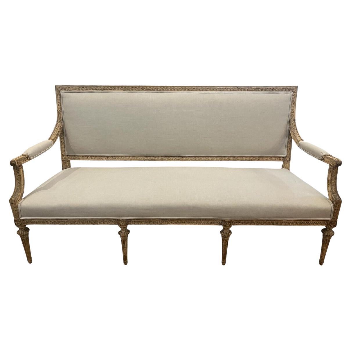 Schwedisches Sofa/Sofa aus dem 19. Jahrhundert Neu gepolstert im Angebot