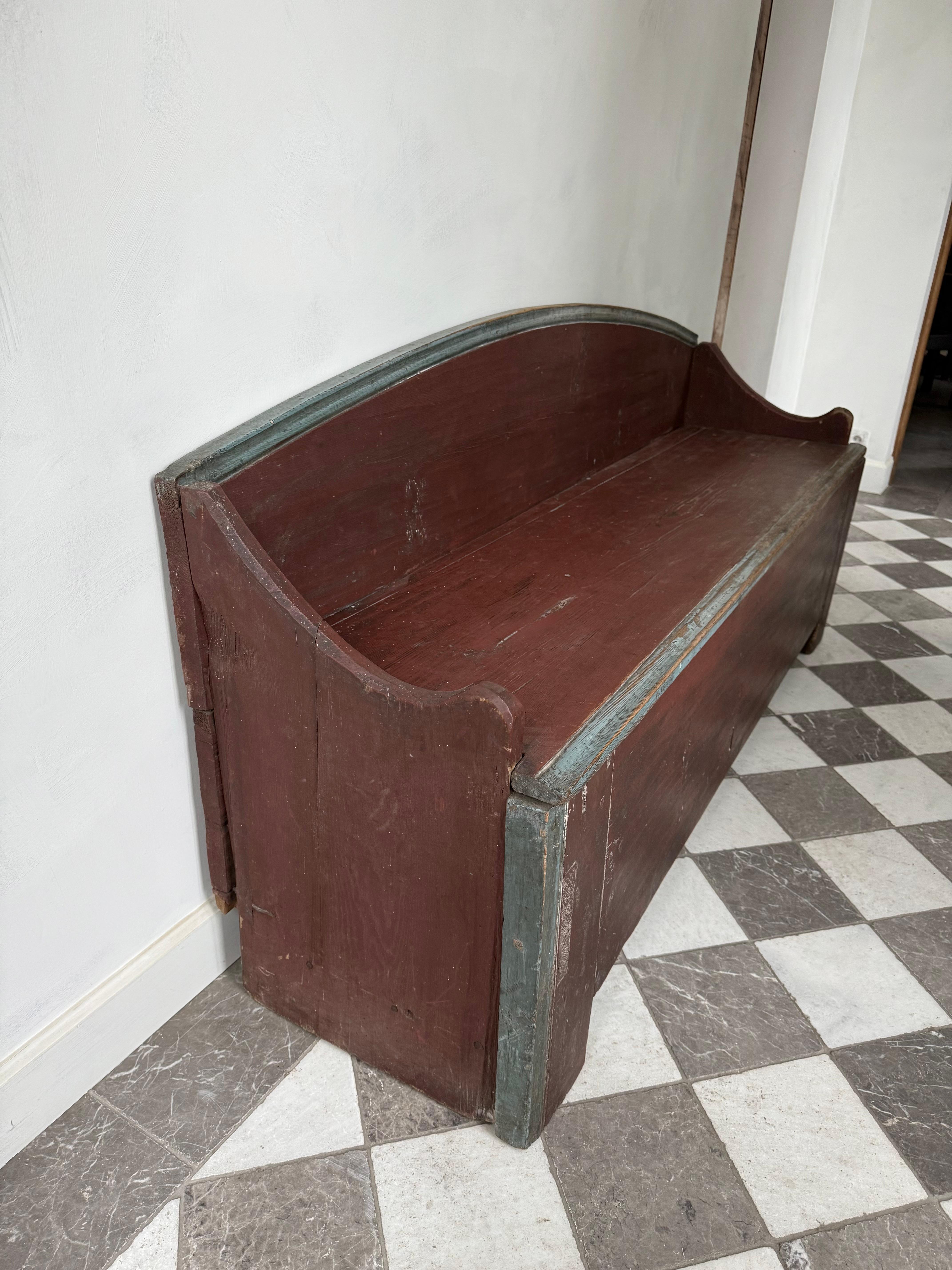 19th Century Swedish Storage Bench For Sale 1