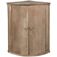 19th Century Swedish Stripped Pine Corner Cabinet