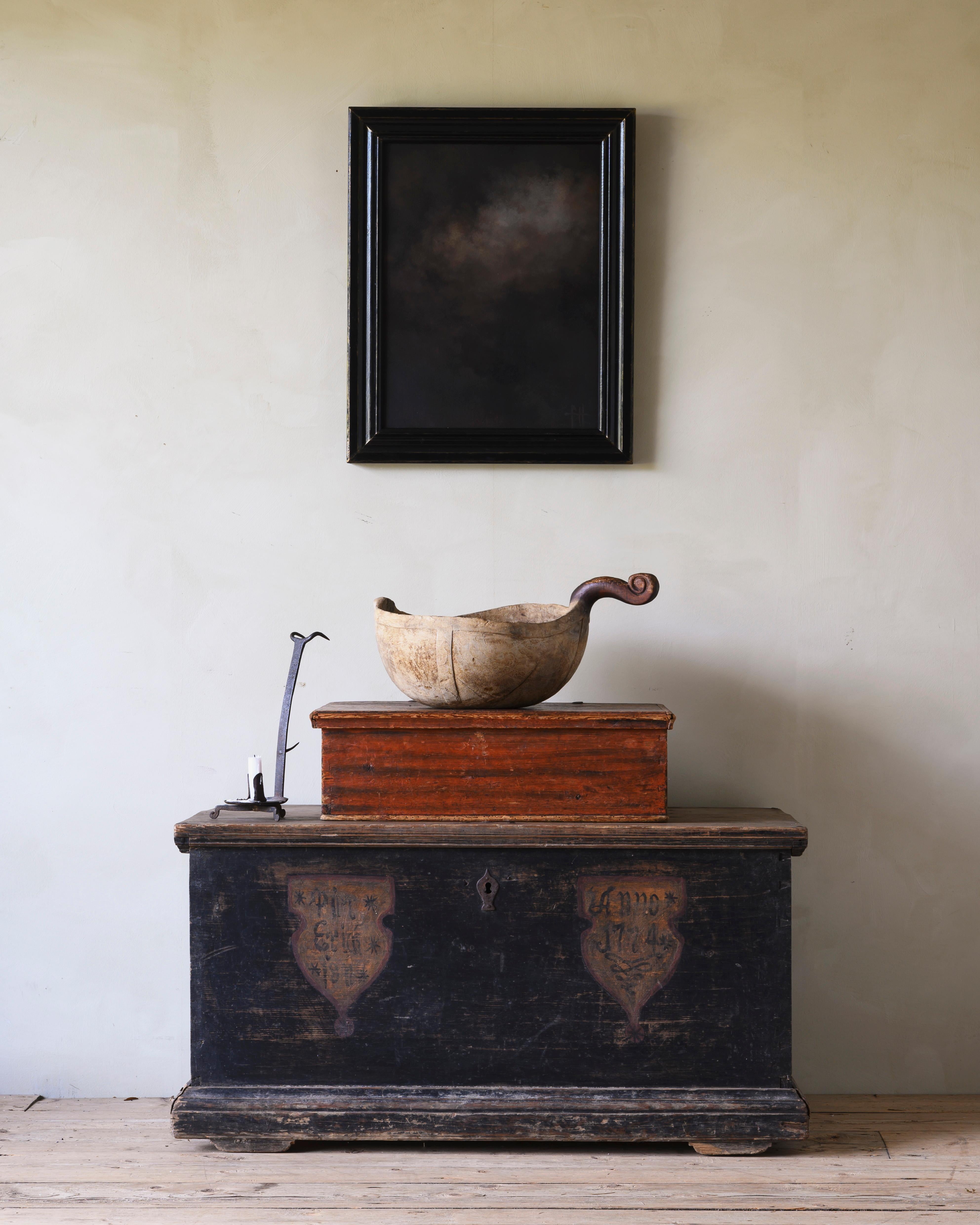 Folk Art 19th Century Swedish Table Top Box For Sale