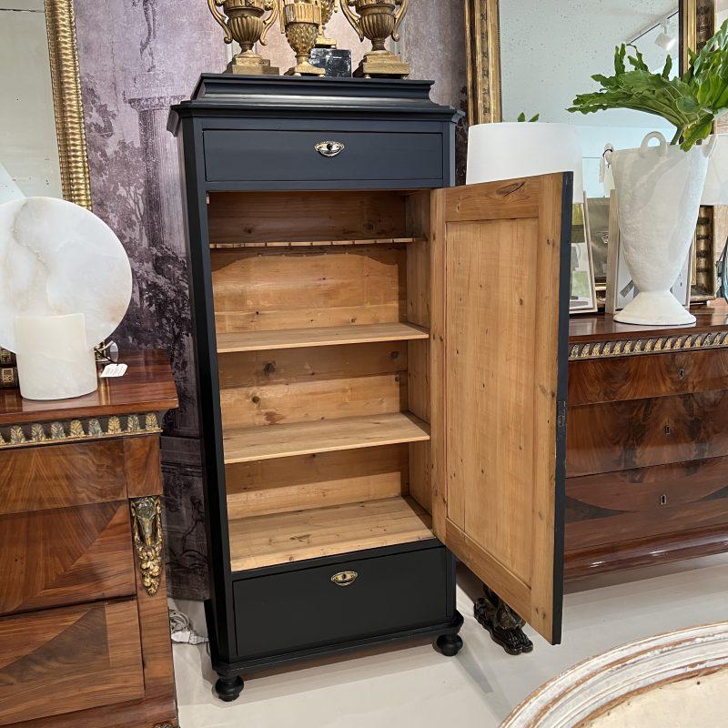 19th Century Swedish Tall Black Antique Cabinet For Sale 2
