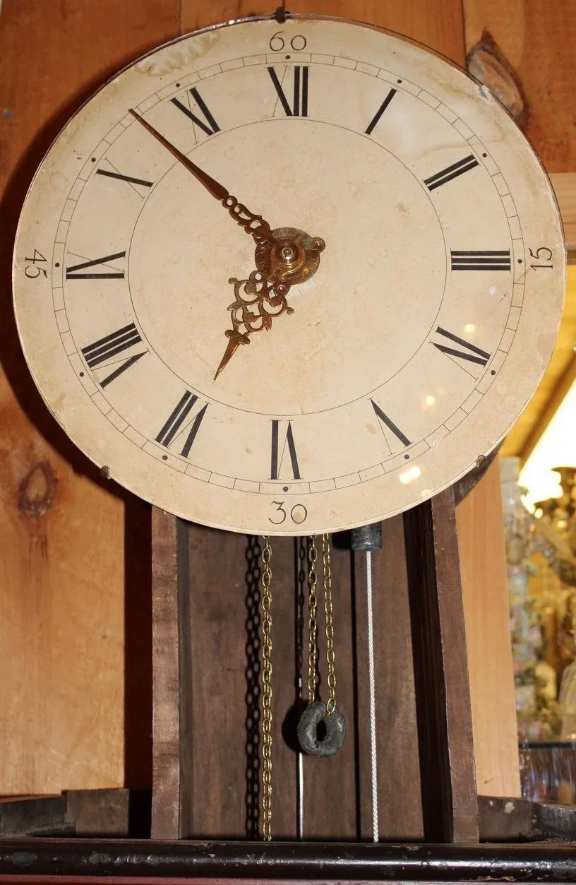 19th Century Swedish Tall Case Clock with Painted Case For Sale 1