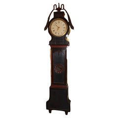19th Century Swedish Tall Case Clock with Painted Case