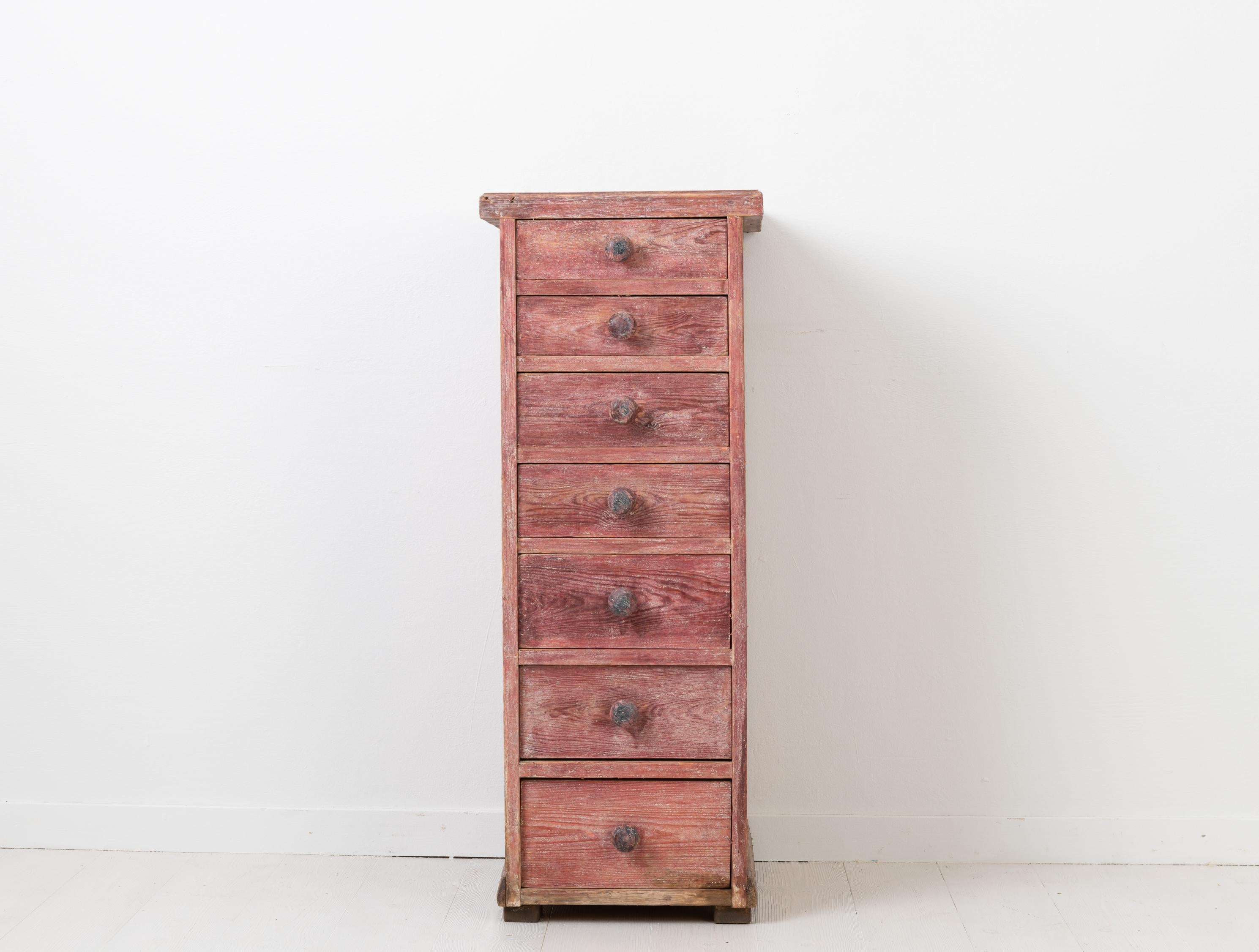 Rustic 19th Century Swedish Tall Chest of Drawers For Sale