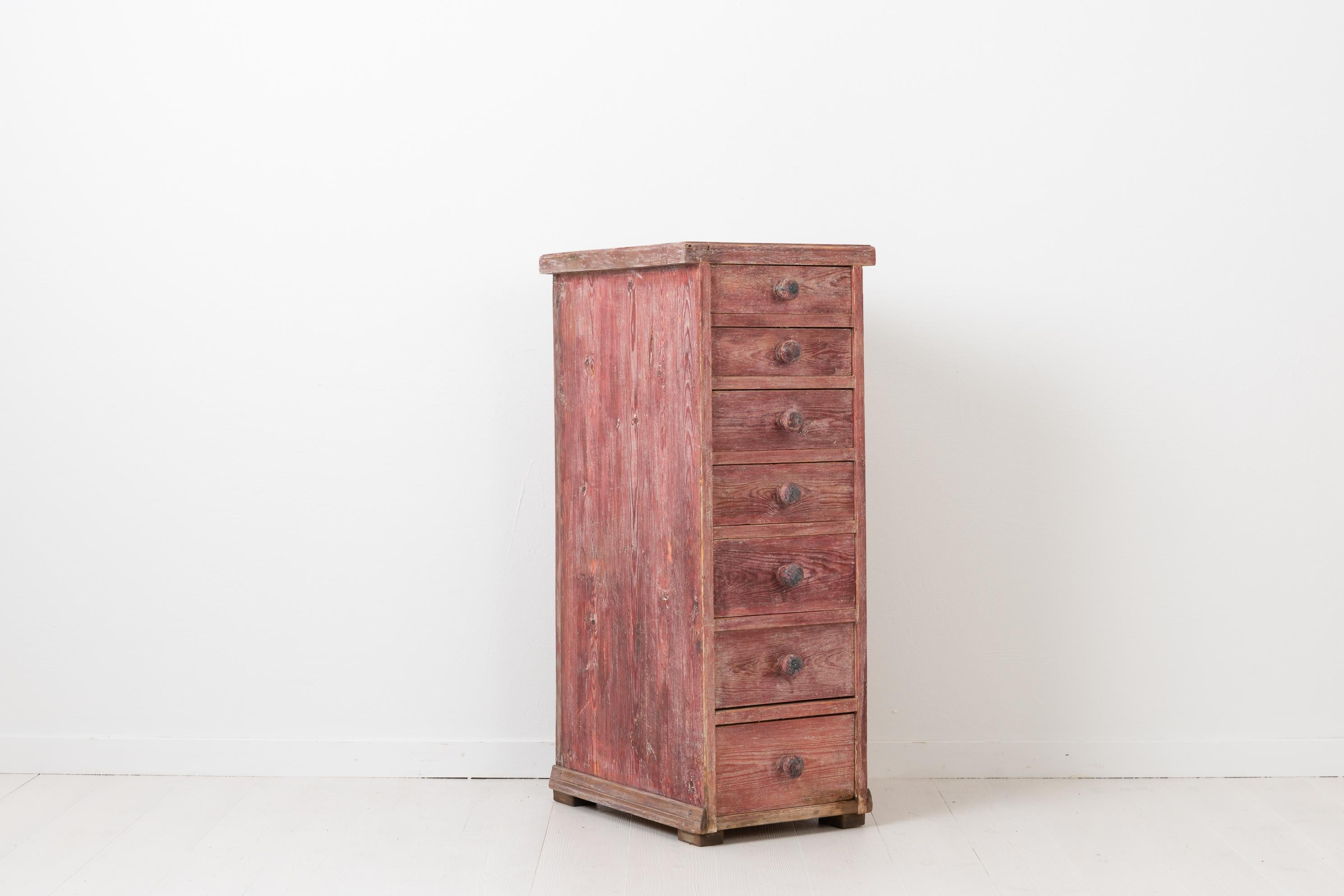 Pine 19th Century Swedish Tall Chest of Drawers For Sale
