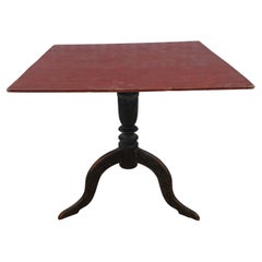 Antique 19th Century Swedish Tilt Top Table / Pedestal Table with Original Paint