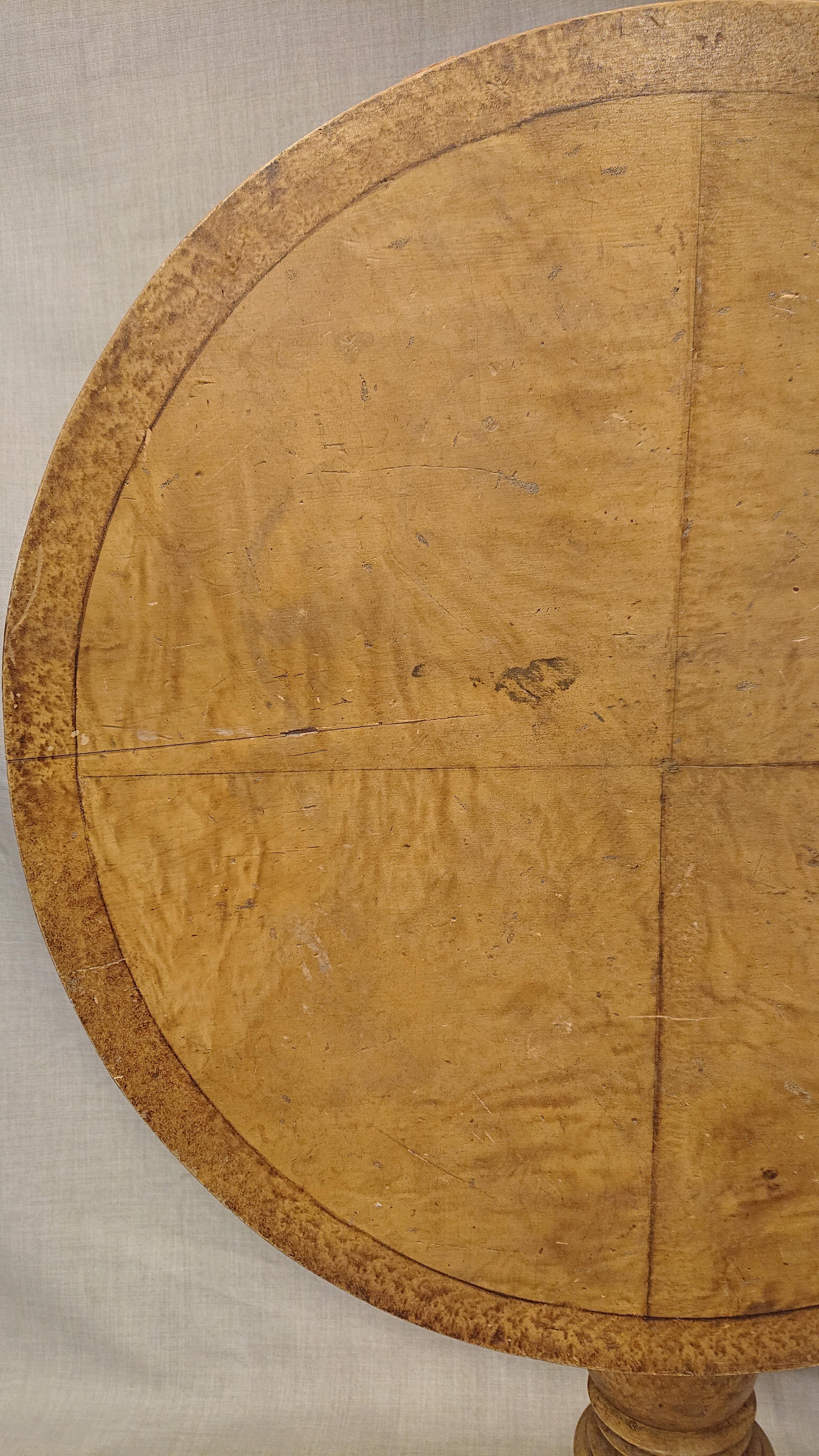 Pine 19th Century Swedish Tilt Top Table with Untouched Original Paint For Sale