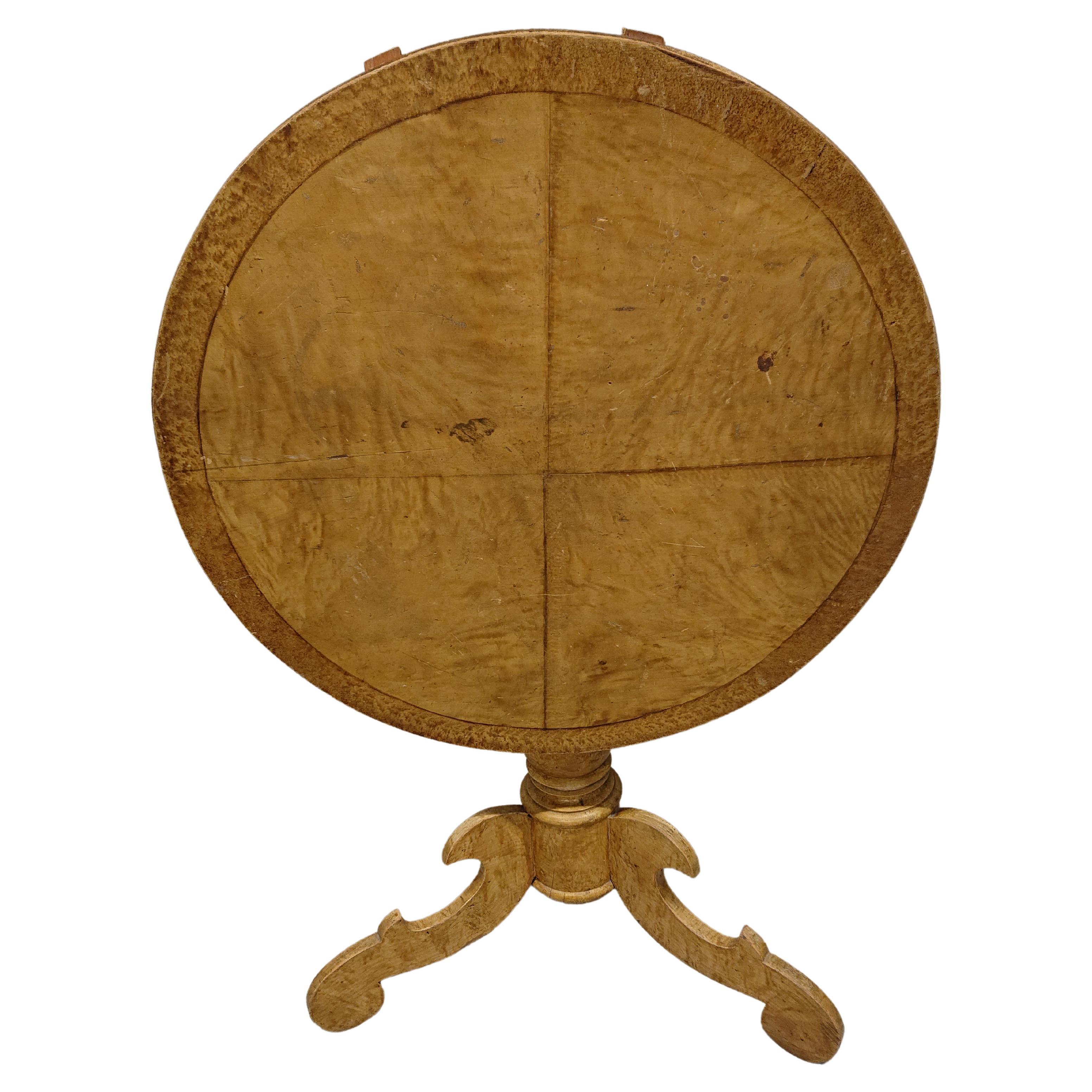 19th Century Swedish Tilt Top Table with Untouched Original Paint For Sale