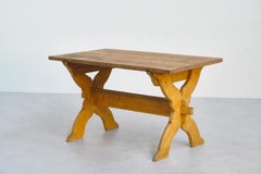 19th Century Swedish Trestle Table – Primitive Pine 'Allmoge' Folk Furniture