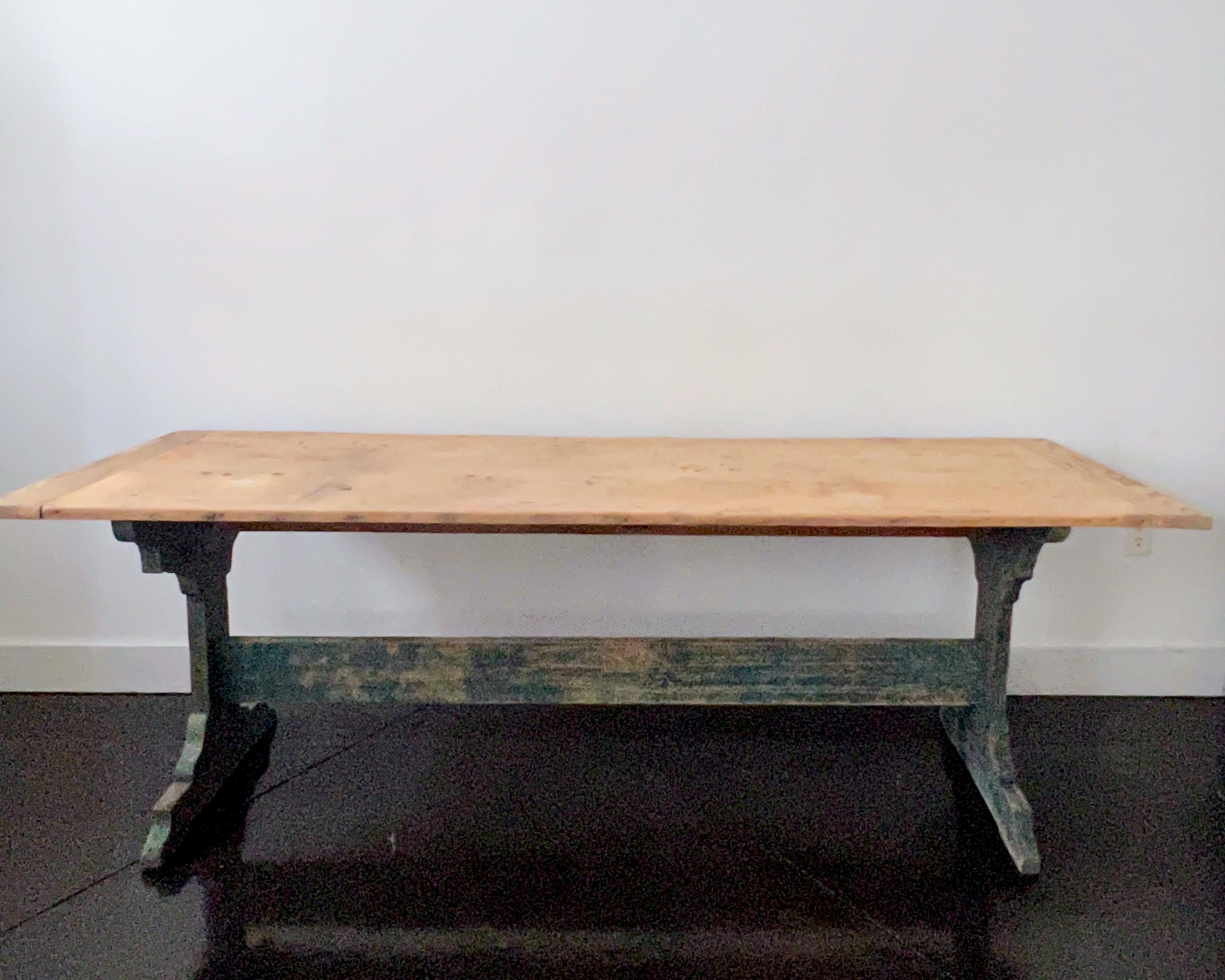 19th century Swedish trestle table in style in “Allmogestil,