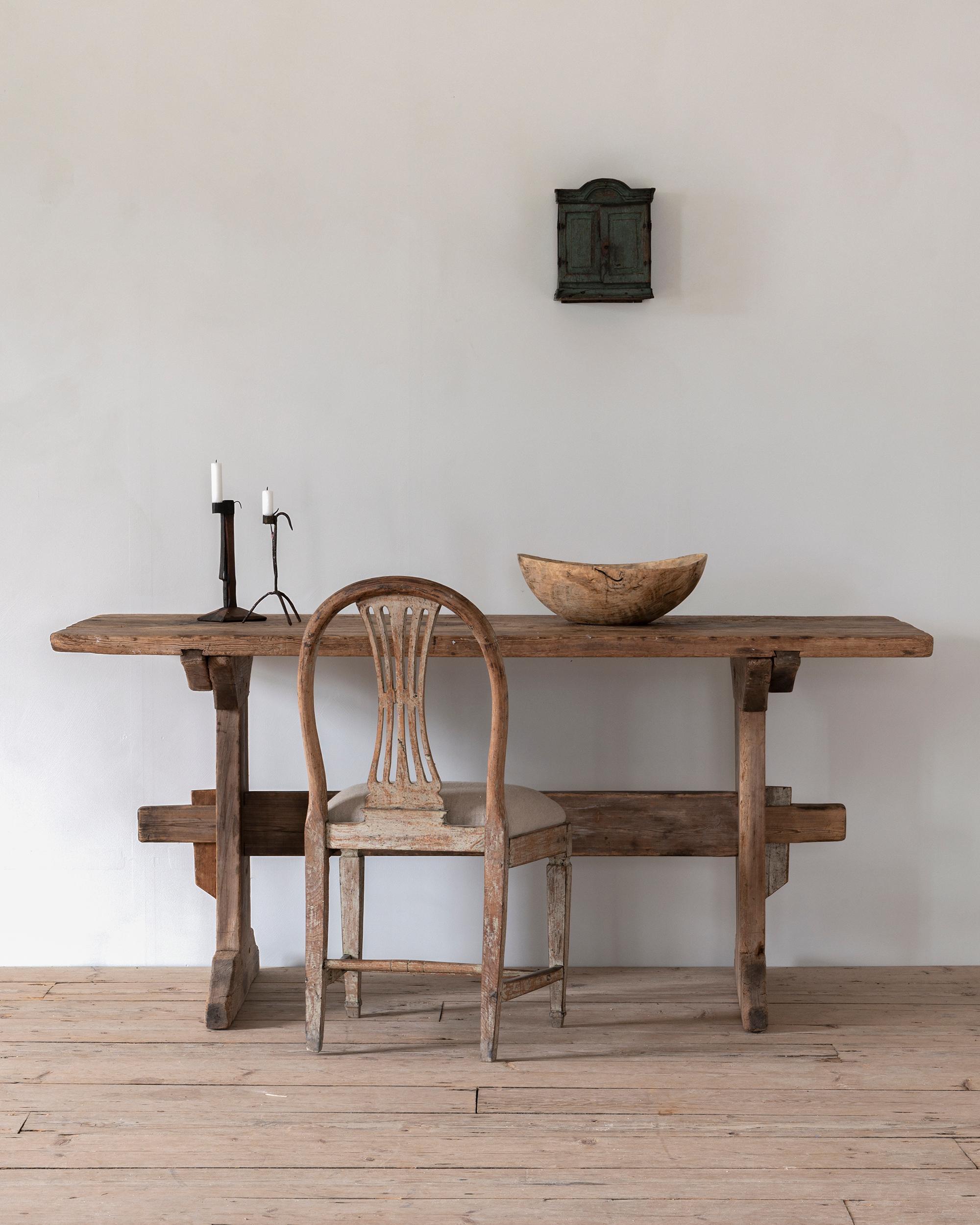 Artisanat Table à tréteaux suédoise du 19e siècle en vente
