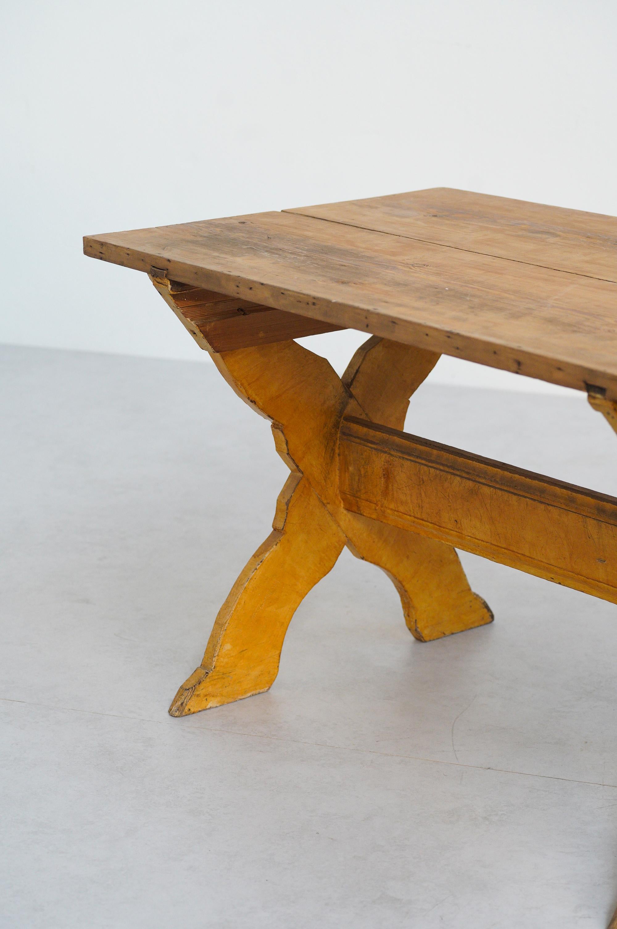 XIXe siècle Table à tréteaux suédoise du 19e siècle en vente