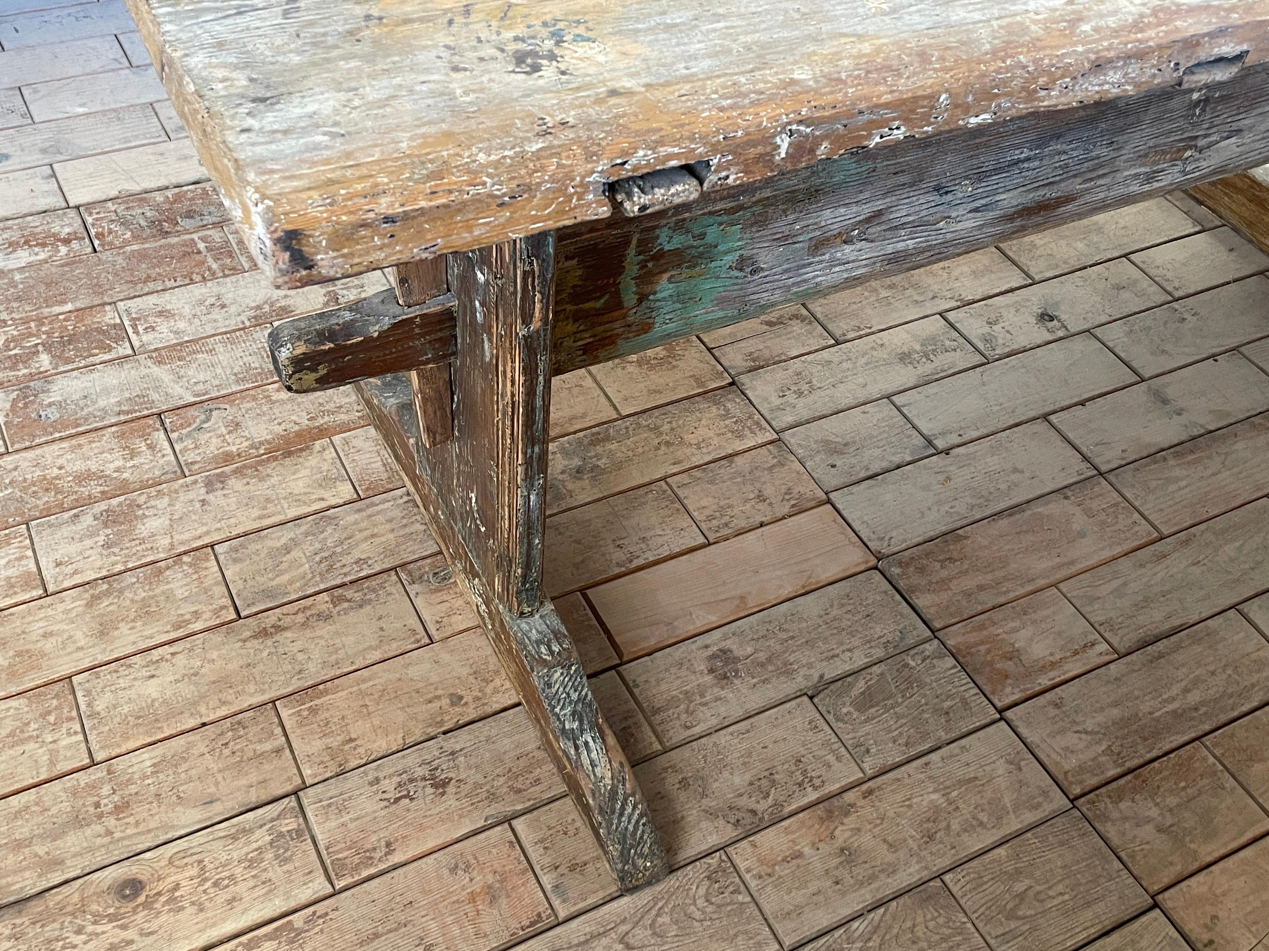 19th Century Swedish Trestle Table For Sale 2
