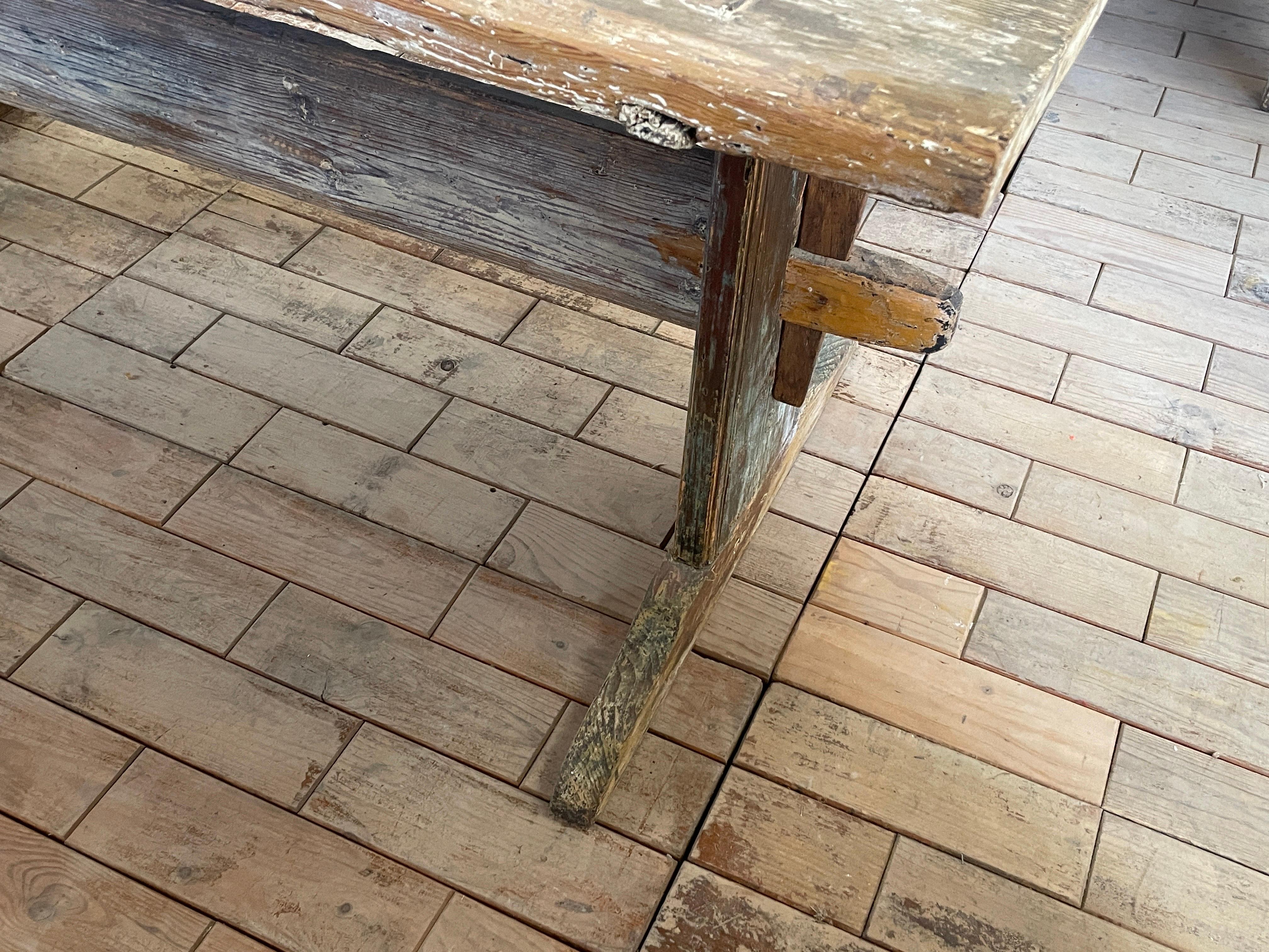 19th Century Swedish Trestle Table For Sale 3