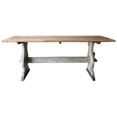 Antique 19th Century Swedish Trestle Table