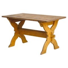 Schwedischer Trestle-Tisch aus dem 19. Jahrhundert