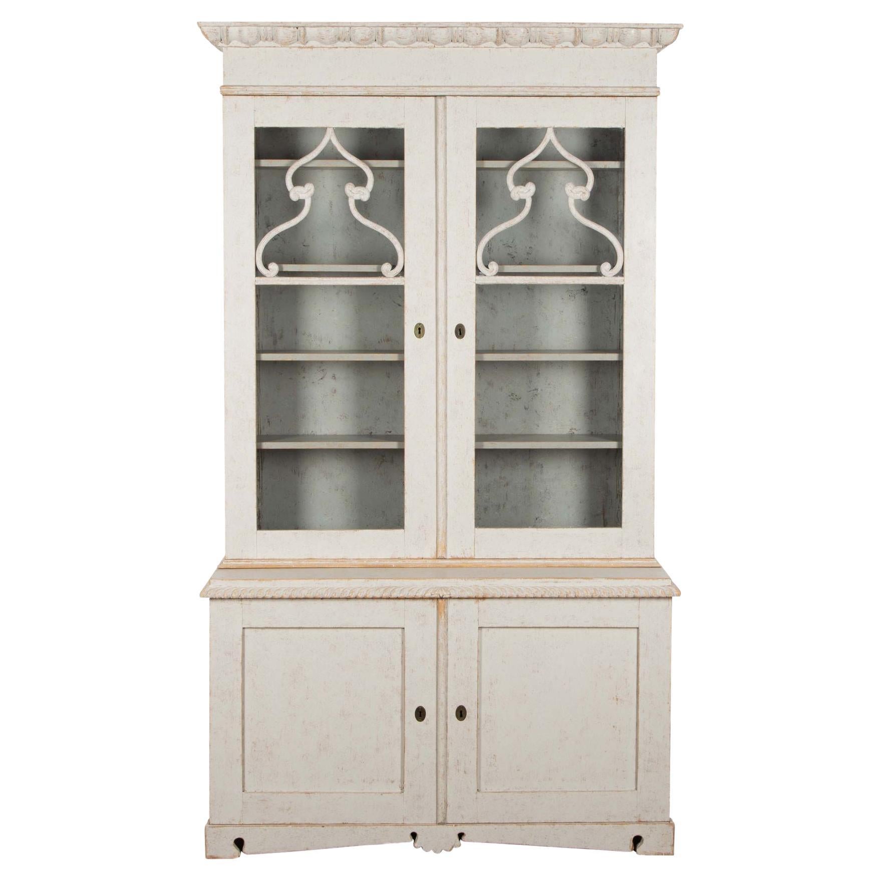 19th Century Swedish Two Part Bookcase