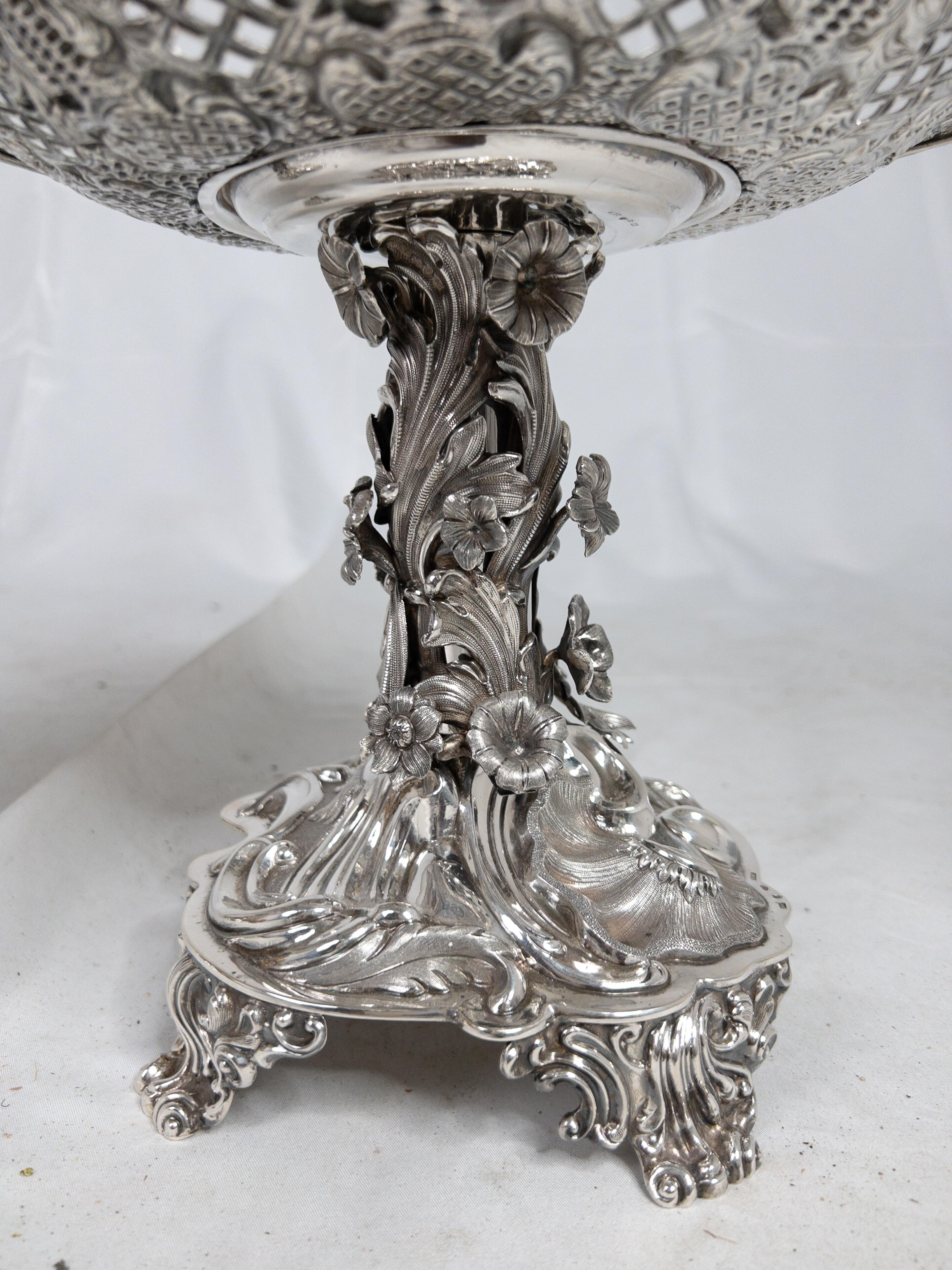 Mid-19th Century 19th Century Swedish Two Tier Sterling Silver Dessert Stand