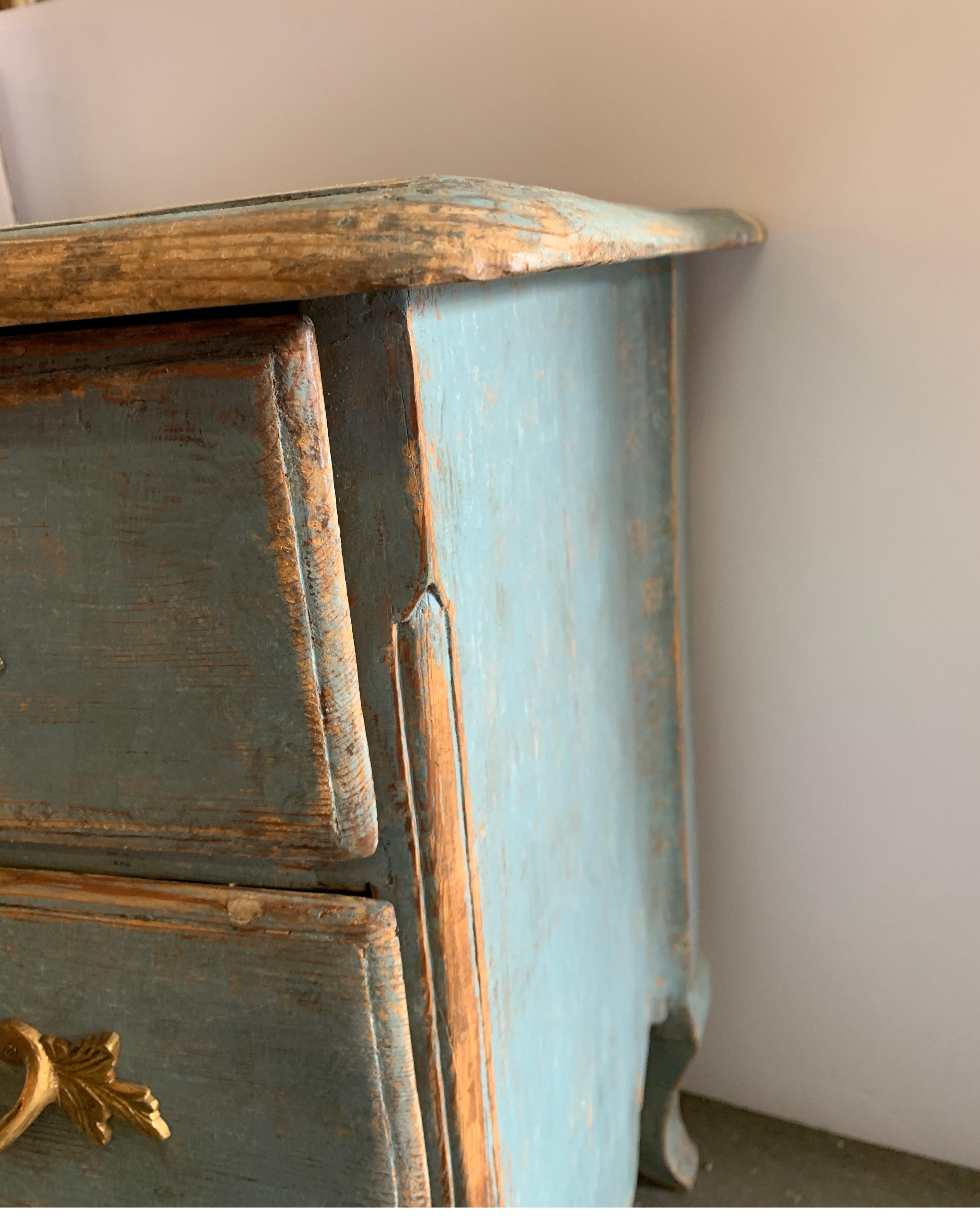 19th Century Swedish Unusual Small Painted Chest 1