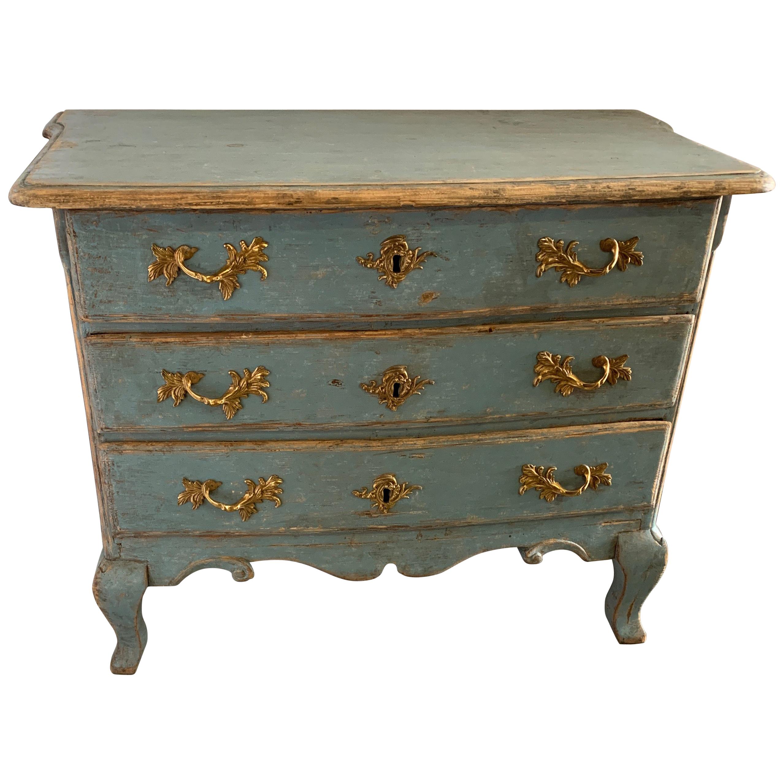 19th Century Swedish Unusual Small Painted Chest