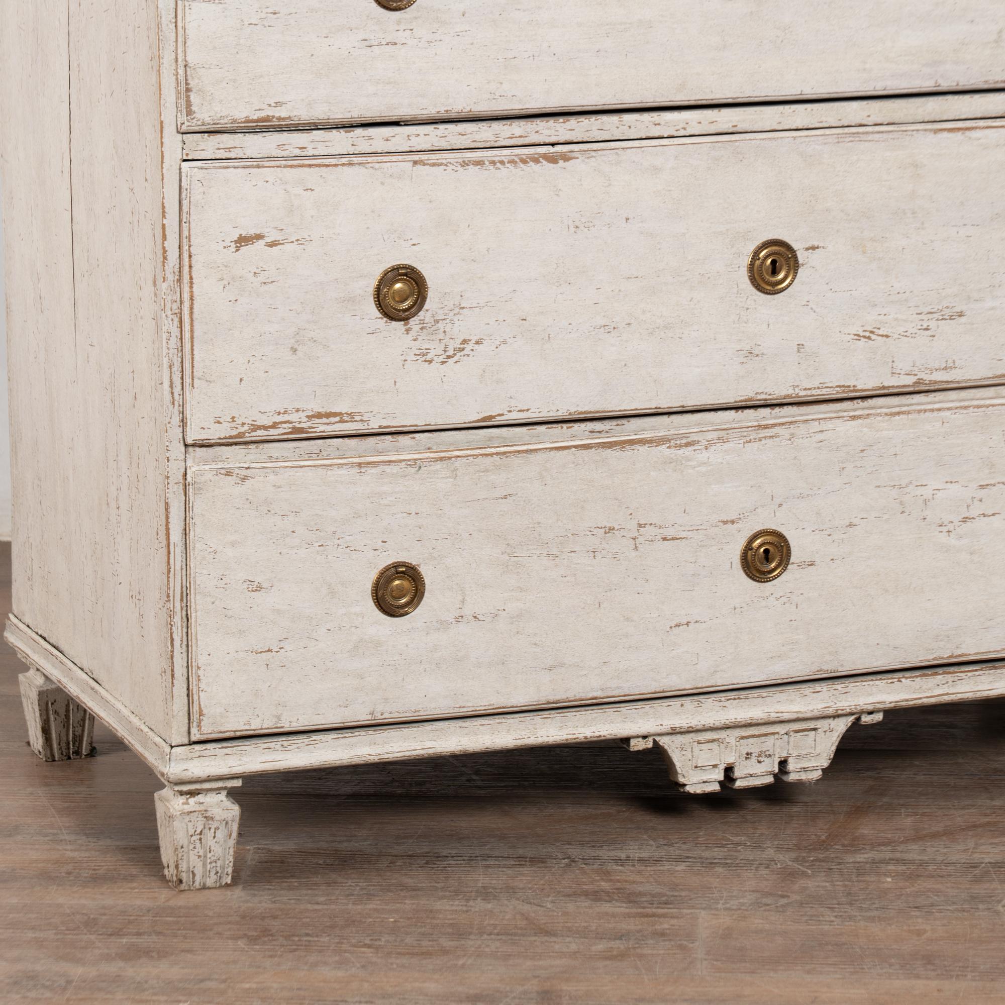 19th Century Swedish White Cabinet Cupboard with Drawers For Sale 2