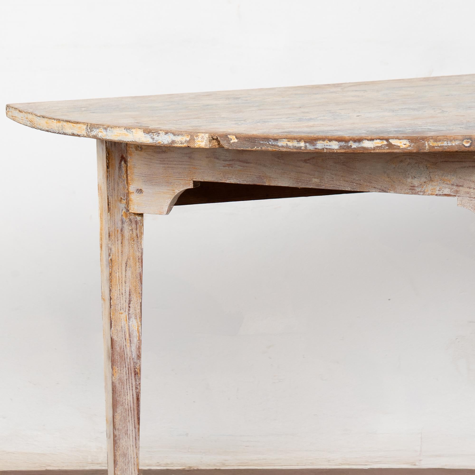 19th Century Swedish White Demi Lune Side Table Console For Sale 4