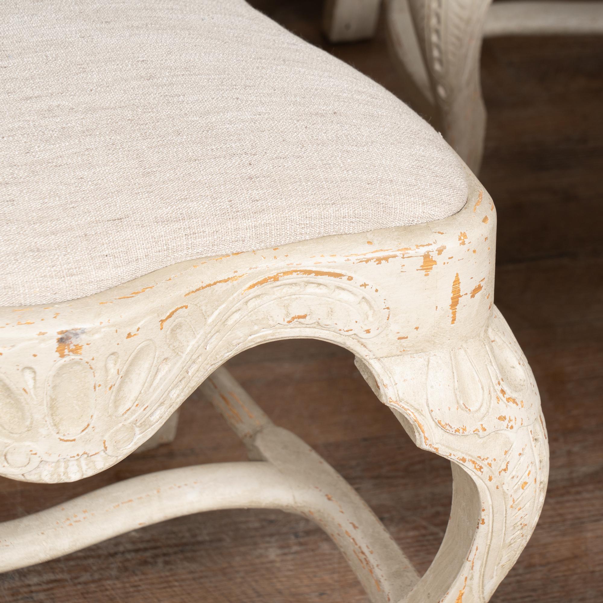 19th Century Swedish White Gustavian Dining Chairs, Set of 10 im Angebot 4