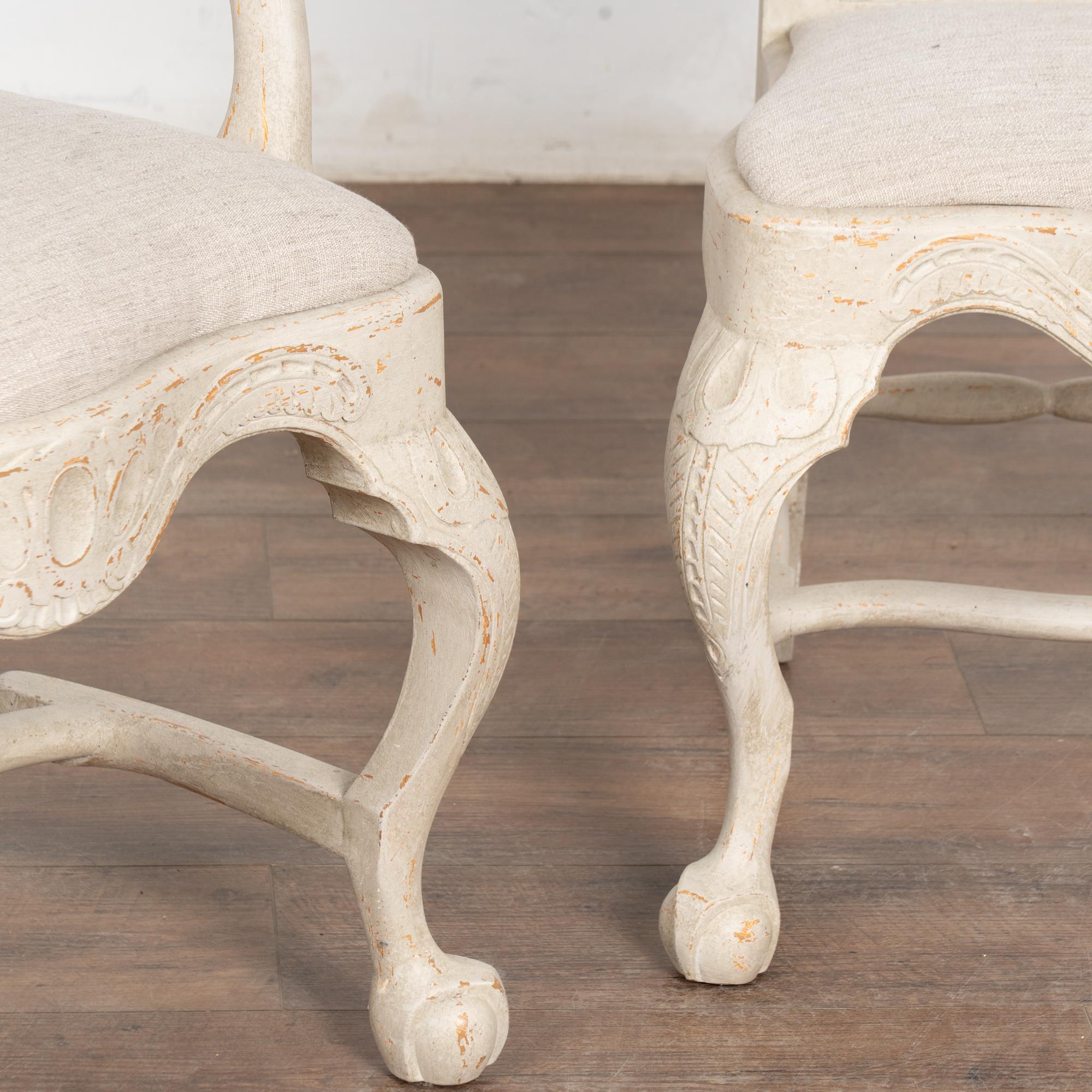 19th Century Swedish White Gustavian Dining Chairs, Set of 10 im Angebot 5