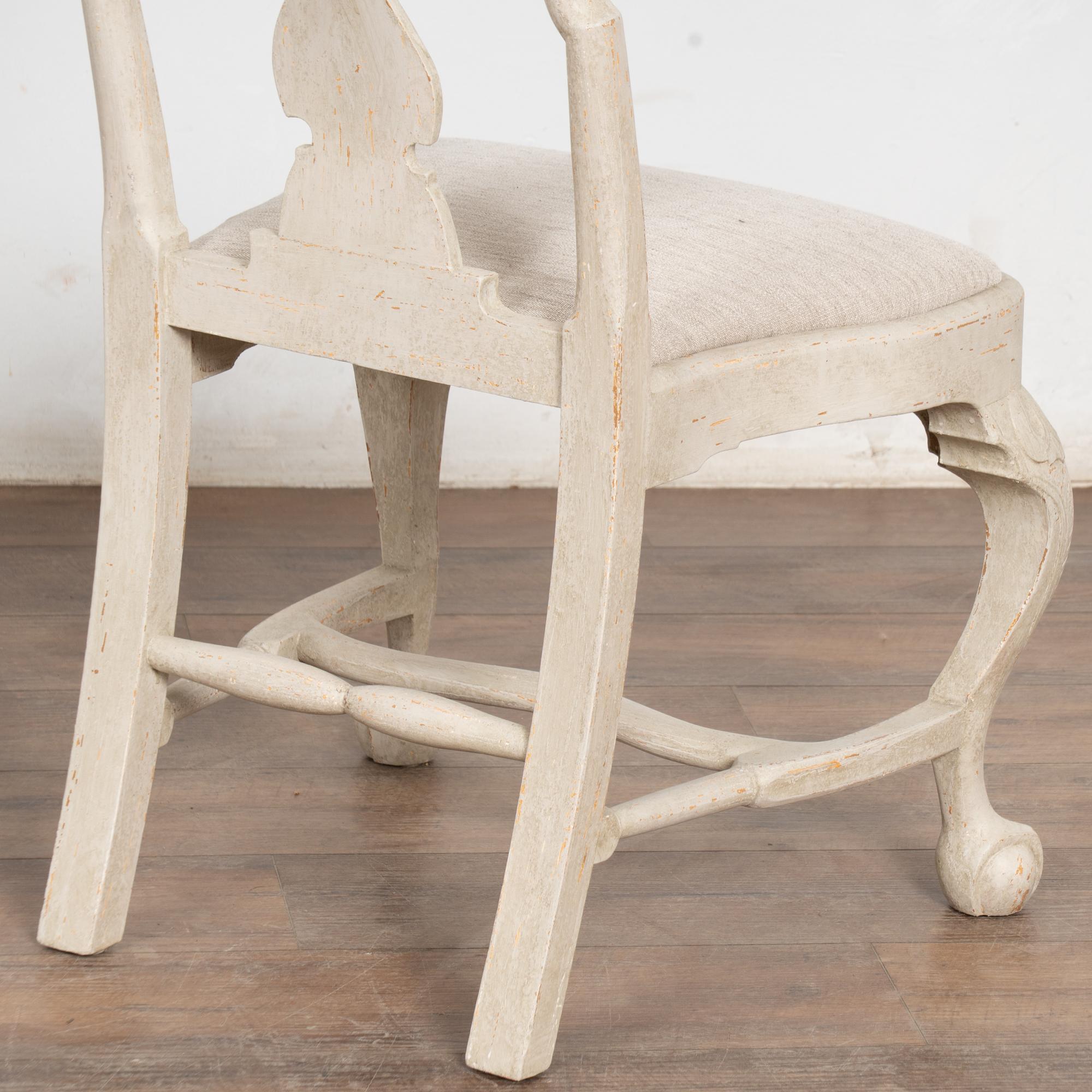 19th Century Swedish White Gustavian Dining Chairs, Set of 10 im Angebot 7