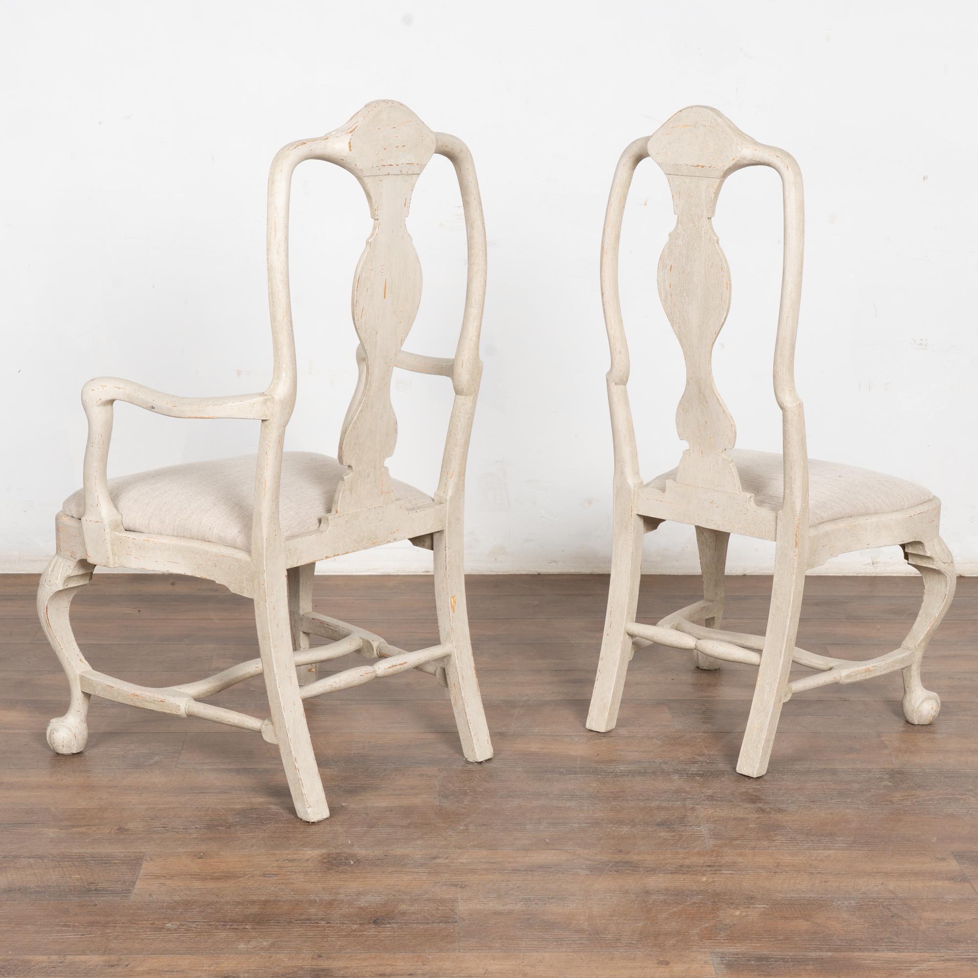 19th Century Swedish White Gustavian Dining Chairs, Set of 10 im Angebot 8
